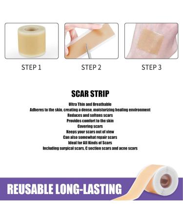 Silicone Scar Tape Roll - Stretchy & Moisturizing Scar Sheets for Repairing Scars - Buy Online on GoSupps.com