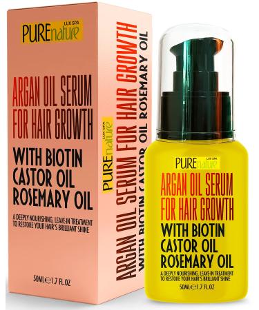 Moroccan Argan Oil Hair Serum with Keratin - Heat Protectant Treatment for Women and Men - Anti Frizz Styling Product and Hair Straightener - For Curly, Wavy and Frizzy Hair
