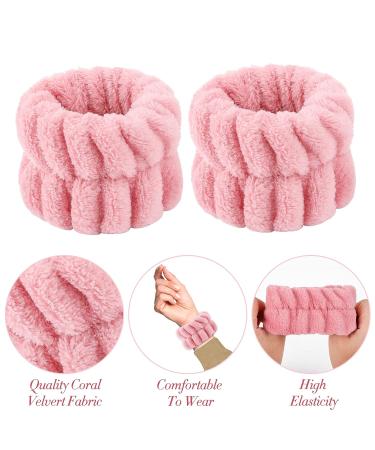 Sibba 2-Piece Microfiber Wrist Wash Bands for Women - Absorbent Sweatbands in Pink for Girls - Prevent Water Spills on Arms - Buy Online on GoSupps.com