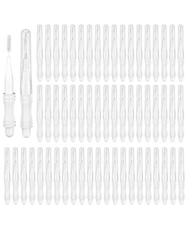 Bekecidi Eyebrow Brush with Cap Portable Eyelash Brush Perfect for Tinting Eyelashes and Applying Mascara Lightweight Versatile and Durable Mascara Brush Stick (60 Piece Set) White