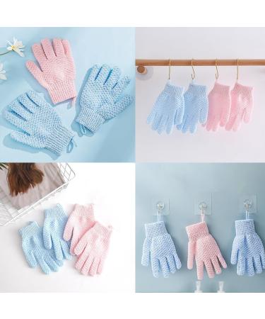 Reusable Soft Exfoliating Bath Gloves - Breathable Double Sided Body Scrubbers (2 Pairs) for Effective Cleansing & Massage - Buy Online on GoSupps.com