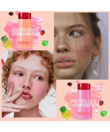 Buy 2PCS Cooling Water Jelly Tint Blush Stick | Moisturizing Natural Cheek & Lip Makeup | Long-lasting Coral & Berry Blusher | International Shipping Available - Buy Online on GoSupps.com