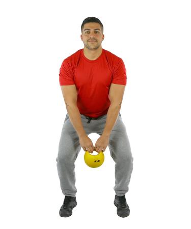 CanDo 10-3291 One Handle Medicine Ball 4 lb Yellow - Lightweight and Versatile - Buy Online on GoSupps.com