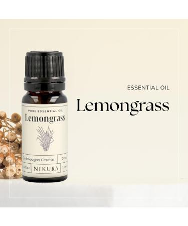 Nikura Lemongrass Essential Oil 50ml - 100% Pure Natural Oil for Aromatherapy & Mosquito Repellent | Vegan & UK Made - Buy Online on GoSupps.com