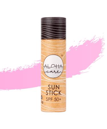 Aloha Sun Stick SPF 50+ (Pink) Sunscreen Stick Sun Block Stick for Face Sunscreen SPF 50 for Surfing Great Sun Cream for Kids & Outdoor Sports Sunscreen Plastic Free Packaging 20g