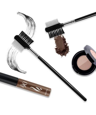 BLEGGEIT Pro Eyebrow Brush and Comb Metal Eyelash Brush and Eyelash Comb Separator Steel Brow Brush and Eyebrow Comb Set Spoolie Brush and Angled Brow Brush Precision Application Defining and 1 PC Metal Eyebrow Comb and Brush - Buy Online on GoSupps.com