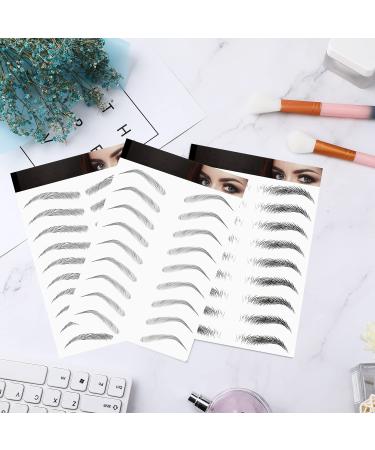 4D Waterproof Eyebrow Stickers - 6 Sheets, 66 Pairs Black, Arch Style for Women and Girls - Buy Online on GoSupps.com