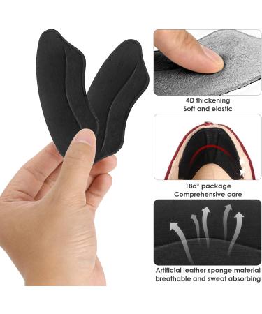 Molain Heel Grips Shoe Pads - 4 Pairs for Loose Shoes, Self-Adhesive Comfort Inserts for Men and Women - Heel Cushions for Pain Relief (Black) - Buy Online on GoSupps.com