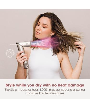 Shark FlexStyle 4-in-1 Air Styler & Hair Dryer for Straight & Wavy Hair Auto-Wrap Curlers Paddle Brush Oval Brush and Concentrator No Heat Damage Stone HD430SLUK Stone 4 in 1 - for straight & wavy hair Without storage case - Buy Online on GoSupps.com