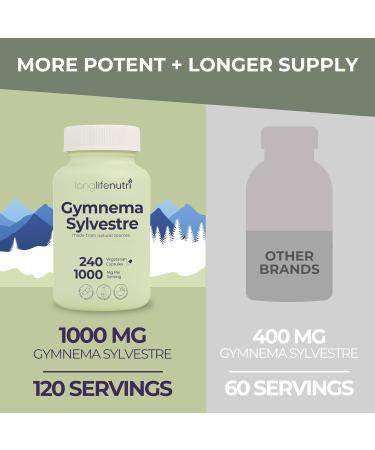LongLifeNutri Gymnema Sylvestre 1000mg - Organic 20:1 Leaf Extract 240 Vegetarian Capsules 4-Month Supply Herbal Supplement for Gut Health GMP Certified Made in USA 240 Count (Pack of 1) - Buy Online on GoSupps.com