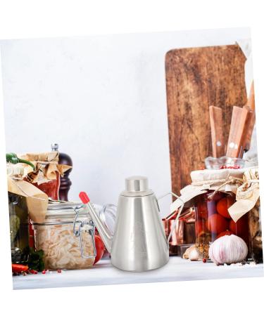 Zerodeko 4pcs Stainless Steel Oil Pot Olive Oil Cooking Oil Container Portable Tea Kettle Vinegar Pourer Pot Practical Oil Dispenser Stainless Steel Oil Bottle Vinegar Bottle Anti-spill 16x14cmx4pcs Silverx4pcs - Buy Online on GoSupps.com