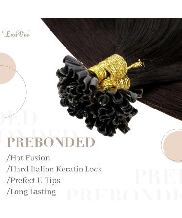 Laavoo Keratin Bonding Extensions - Dark Brown Real Hair - Pre-Bonded 1g/s U Tip #2 - 45cm 50g - Buy Online on GoSupps.com