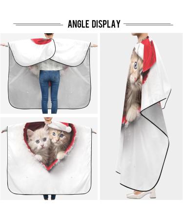 Bolaz Waterproof Barber Cape - Christmas Cat & Cheetah Hair Cutting Bib for Men & Women - Unisex Salon Apron - Buy Online on GoSupps.com