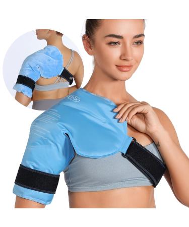 REVIX Shoulder Ice Pack for Injuries Reusable Gel Ice Wrap for Shoulder Pain Relief, Bursitis and Rotator Cuff, Cold Therapy Compression for Man and Women Blue