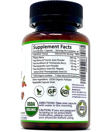 Bodymune EyeCare Organic Eye Supplement | 60-Day Supply | for Eye Floaters, Dry Eyes & Vision Health | Vegan, Gluten-Free & Non-GMO | Made in USA - Buy Online on GoSupps.com