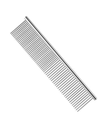 Dog comb Cat comb Pet combs Metal Dog Comb Pets Steel Comb Cat Grooming Comb Dog Grooming Comb for Removing Tangles and Knots (Silver)