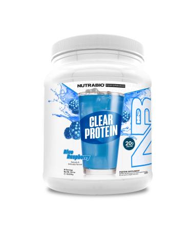 NutraBio Clear Whey Isolate Protein Powder Delicious & Refreshing Fruit Flavors Protein Juice No Milky Taste No Foam Zero Sugar Blue Raspberry 20 Servings