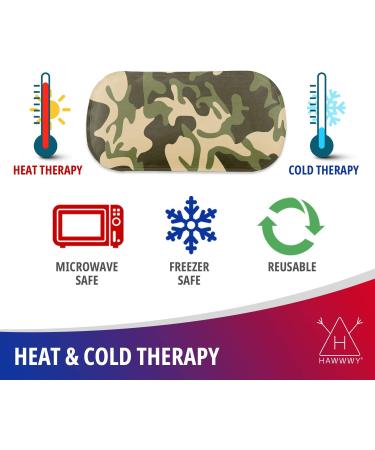 Hawwwy Head Wrap Pain Reliever with Hot Cold Gel Packs - Ideal for Tooth Pain, TMJ Relief, Headaches - Heating Pad Ice Pack - Camo Design - Buy Online on GoSupps.com