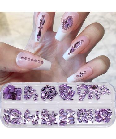 WOKOTO 1620-Piece Purple Nail Rhinestones Kit for Women | Flat Back Crystals for Nail Art, Acrylic Nails, and Eye Gems - Buy Online on GoSupps.com