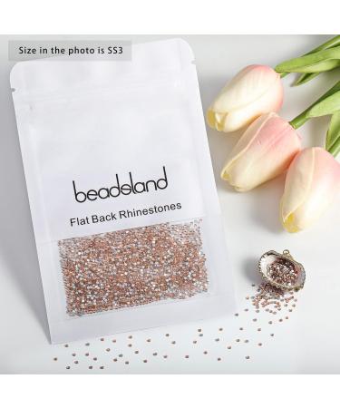 Beadsland 1440 Flat Back Rhinestones for Nails - Champagne SS3 Crystals (1.3-1.4mm) - Perfect for Nail Art & Crafts - Buy Online on GoSupps.com