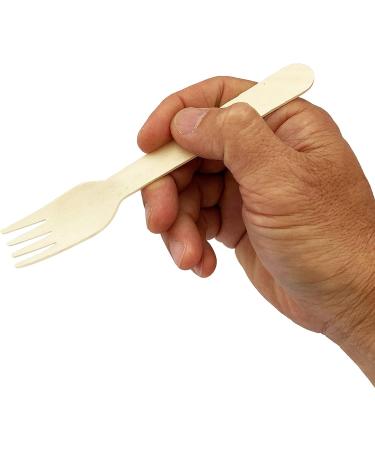 KingSeal Biodegradable Birch Wood Cutlery Forks - 6 Inch, Pack of 100 - Eco-Friendly Disposable Utensils - Buy Online on GoSupps.com