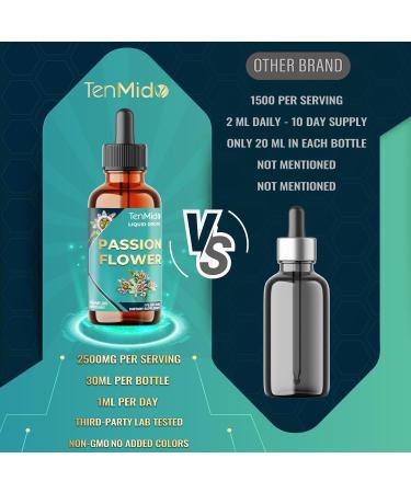 Tenmido Passion Flower Liquid Drops - Natural Herbal Extract Supplement - Alcohol-Free Vegan Non-GMO | 30ml 1Fl Oz - Buy Online on GoSupps.com