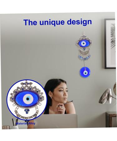 Alipis Blue Pendant Ornament Keychain Blue Home Decor Hamsa Wall Hanging Adornment Devil Eye Blue Eyes Car Blue 20X9CM - Buy Online on GoSupps.com