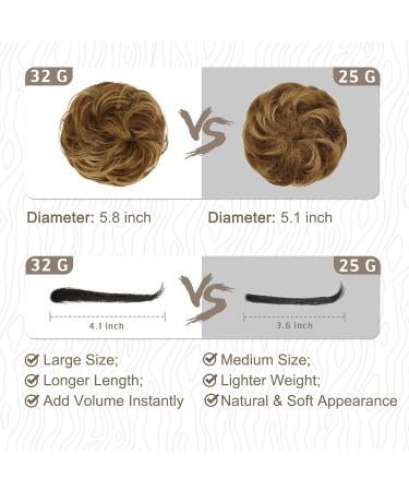 BARSDAR 100% Real Hair Extensions - Curved Mess Hair Tie 32g Full Updos 4P27# Brown Mix Blond - International Shipping Available - Buy Online on GoSupps.com
