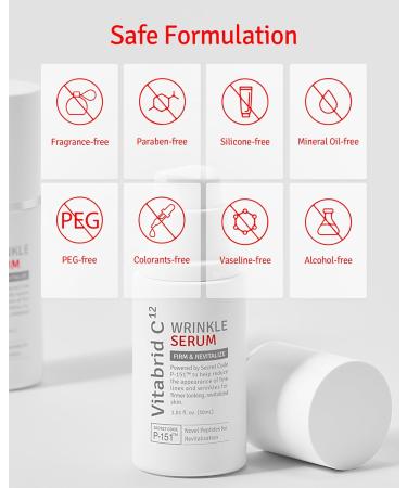 Wrinkle Serum - Anti-Aging Booster with Peptides & Vitamin C | Smooth Skin Tighten Pores Fragrance Free - 1.69oz - Buy Online on GoSupps.com