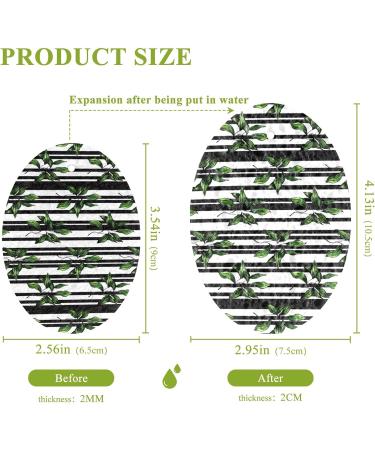 3-Pack Cleaning Kitchen Sponges Oval Black and White Striped Leaves Kitchen Cellulose Dishwashing Wood Pulp Cotton - Buy Online on GoSupps.com