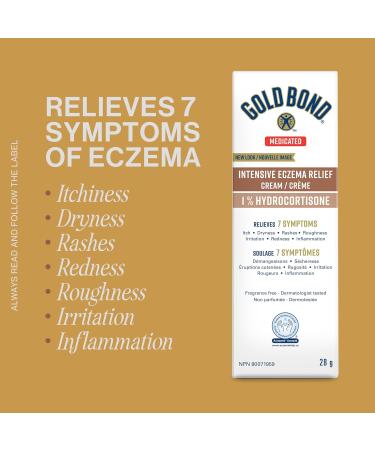Gold Bond Eczema Relief 1% Hydrocortisone Cream Intensive Formula 5 Moisturizers Maximum Strength Relieves 7 Symptoms Itch Dryness Rashes Redness Roughness Irritation Inflammation 28g 28 g - Buy Online on GoSupps.com