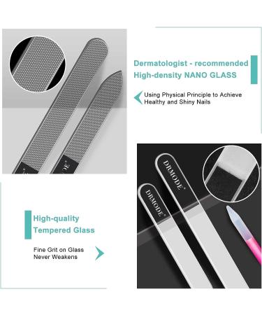 Glass Nail File Buffer with Case - 5PCS Nano Nail Shiner Kit & Cuticle Pusher Set - Buy Online on GoSupps.com