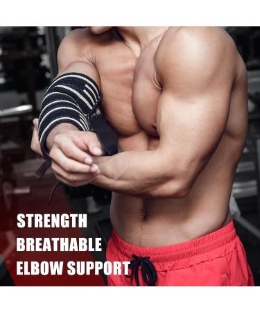 MANUEKLEAR XL Elbow Sleeves for Weightlifting - Adjustable Compression Wraps for Men - Buy Online on GoSupps.com