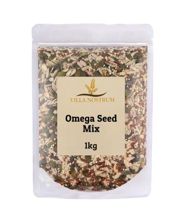 Omega Seed Mix 1kg | 4 Seeds Mix with Pumpkin Sunflower Sesame and Flax Seeds Blend Non-GMO Vegan