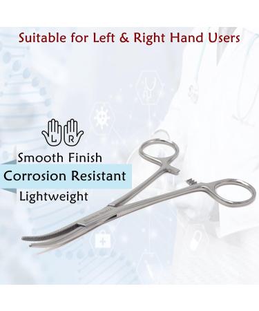 Multifunctional Hemostat Forceps 5" in Length with Curved Serrated Jaws Used as Fishing Pliers Ear Piercing Clamp and Pet Ear Nose Hair Pull Locking Tool Made of High Grade Stainless Steel - Buy Online on GoSupps.com