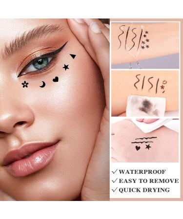 NVLEPTAP 6 Pcs Double-headed Eyeliner Stamps Set - Black Liquid Eye Liner Pen for Long Lasting Makeup | Waterproof & Smudge-proof | Variety of Stamp Designs for Women - Buy Online on GoSupps.com