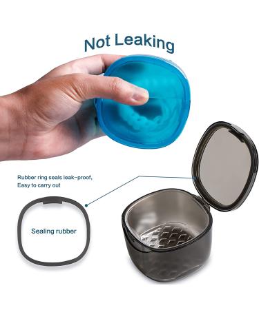 2022 Upgraded Uouovo Denture Bath Box Cup - No-Leak Case for Dentures, Retainers & Mouth Guards (Transparent Grey) - Buy Online on GoSupps.com