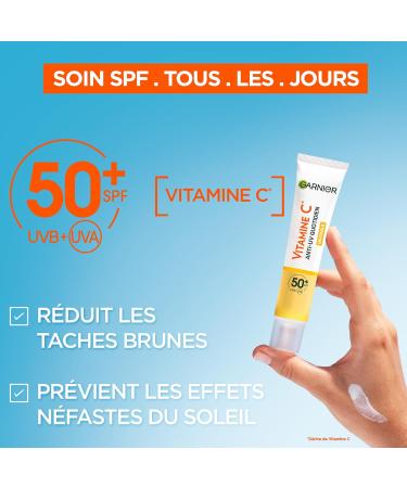 Garnier Vitamin C Anti-UV Daily Invisible SPF 50-40ml - Buy Online on GoSupps.com