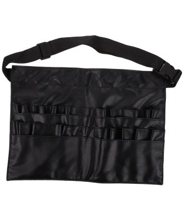 Minkissy make-up brush waist bag PU 32 bags professional cosmetics make-up brush pocket with artist belt strap for women black
