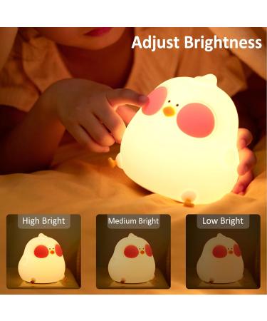 Attivolife Cute Chicken Night Light - Touch Dimmable, 7 Colors, Timer, USB Rechargeable LED Lamp for Kids - Perfect Birthday & Christmas Gift for Baby Girl or Boy - Buy Online on GoSupps.com