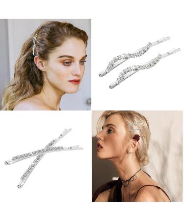Sparkly Rhinestone Bobby Pins - 16pc Set for Women & Girls | YISSION Silver Barrettes for Wedding, Prom & Parties - Buy Online on GoSupps.com