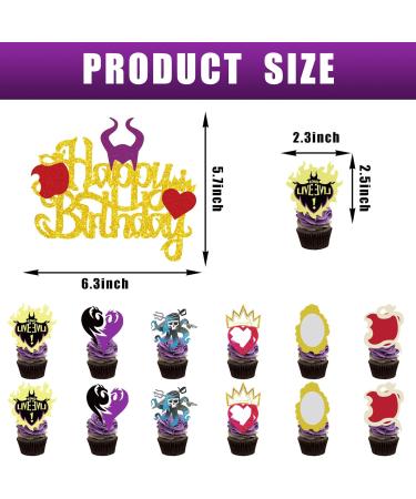 25Pcs Descendant Party Supplies Cake Toppers Cupcake Toppers Birthday Decoration for Boy Girl Birthday Party Supplies - Buy Online on GoSupps.com