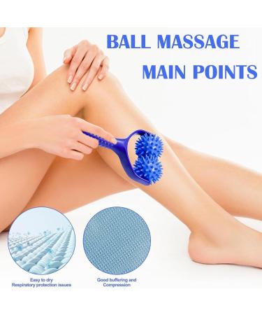 Premium 3-Piece Massage Ball Set | Fascia Roller Hedgehog Foot Massager & Handle Massage Roller for Deep Tissue Relief - Buy Online on GoSupps.com