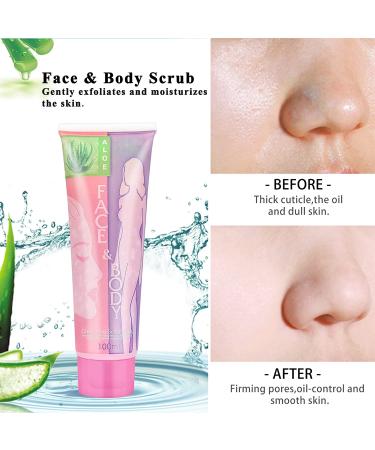 FREEORR 2Pcs Face and Body Cleansing Scrub Gel Deep Cleaning Exfoliating Body Scrub Face Scrub Facial Exfoliator Full Body Wash Scrub(#Aloe)-100 ml A-2pcs Aloe - Buy Online on GoSupps.com