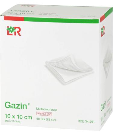 GAZIN Sterile 8-Ply Gauze Comp 10x10 cm - Pack of 50 | International Shipping Available - Buy Online on GoSupps.com