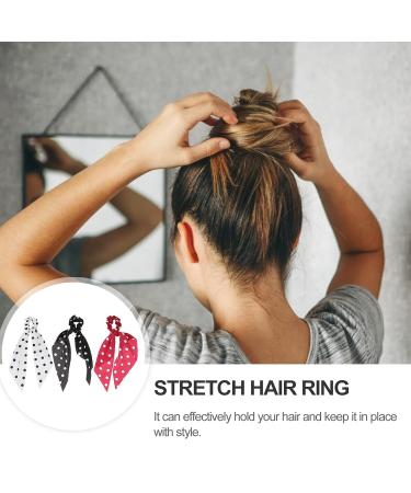 LEORX Polka Dot Hair Scrunchies - 3pcs Vintage Chiffon Scarf Ties for Women and Girls - Buy Online on GoSupps.com