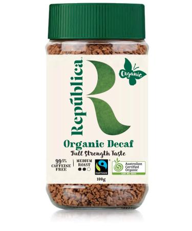 Repblica Organic Decaf Instant Coffee, Cafe Instantaneo, Certified Organic, Fair Trade, Freeze Dried Instant Coffee - 100% Arabica, Decaffeinated Medium Roast (100g/3.53oz Jar) 3.53 Ounce (Pack of 1)