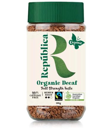 Repblica Organic Decaf Instant Coffee, Cafe Instantaneo, Certified Organic, Fair Trade, Freeze Dried Instant Coffee - 100% Arabica, Decaffeinated Medium Roast (100g/3.53oz Jar) 3.53 Ounce (Pack of 1)