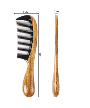 Onedor Handmade Natural Green Sandalwood & Buffalo Horn Hair Comb - Anti-Static Detangler for Smooth & Frizz-Free Hair - Buy Online on GoSupps.com