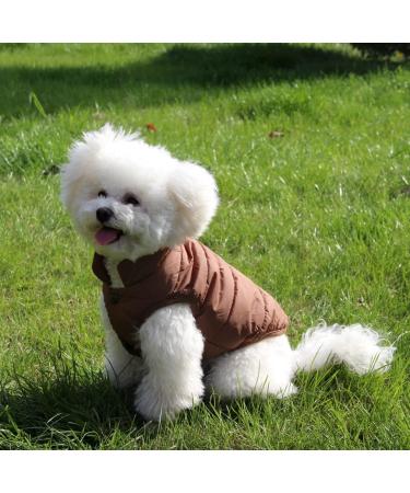 Joydaog XL Fleece Lined Dog Jacket - Warm & Windproof Winter Vest for Cold Weather - Extra Soft Brown - Buy Online on GoSupps.com